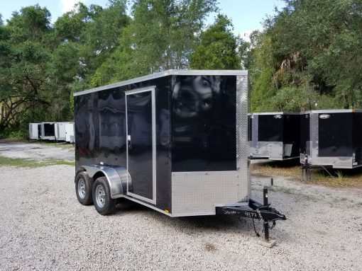 6x12 TA Trailer - Black, Ramp, Side Door, Extra Height