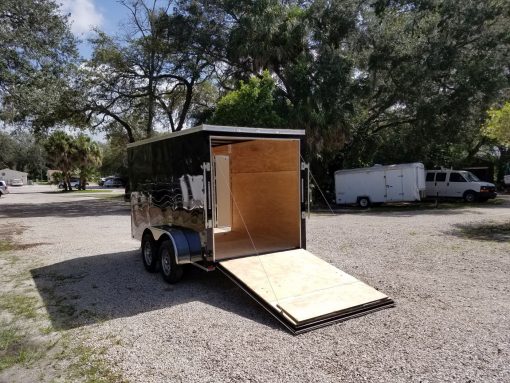 6x12 TA Trailer - Black, Ramp, Side Door, Extra Height