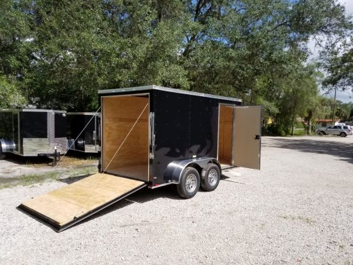 6x12 TA Trailer - Black, Ramp, Side Door, Extra Height