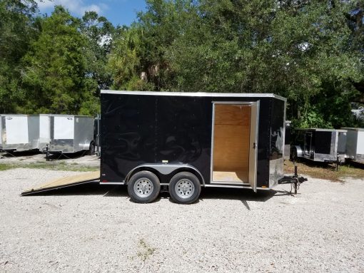 6x12 TA Trailer - Black, Ramp, Side Door, Extra Height