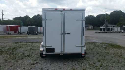 6x12 TA Trailer - White, Double Doors, Side Door, Extra Height