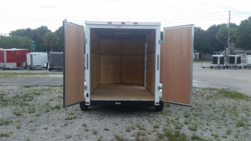 6x12 TA Trailer - White, Double Doors, Side Door, Extra Height