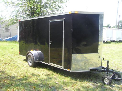 6x14 SA Trailer - Black, Ramp, Side Door, Extra Height