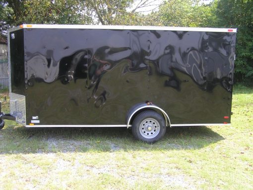 6x14 SA Trailer - Black, Ramp, Side Door, Extra Height