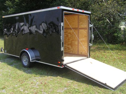 6x14 SA Trailer - Black, Ramp, Side Door, Extra Height