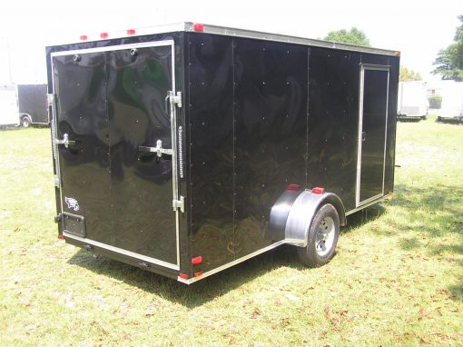 6x14 SA Trailer - Black, Ramp, Side Door, Extra Height