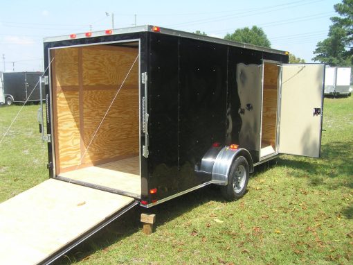 6x14 SA Trailer - Black, Ramp, Side Door, Extra Height