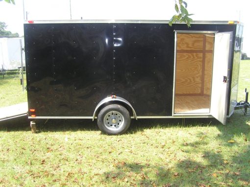 6x14 SA Trailer - Black, Ramp, Side Door, Extra Height