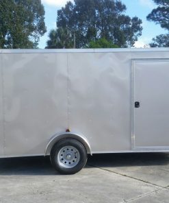 6x14 SA Trailer - Champagne, Ramp, Side Door, Extra Height