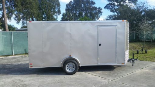6x14 SA Trailer - Champagne, Ramp, Side Door, Extra Height