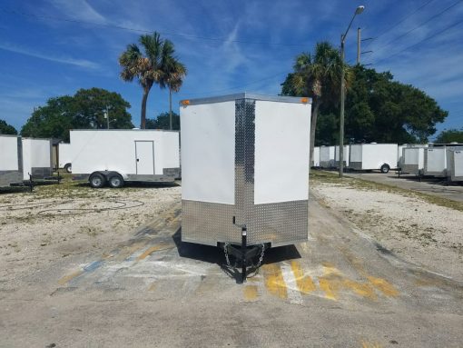 6x14 SA Trailer - White, Double Doors, Side Door, Extra Height