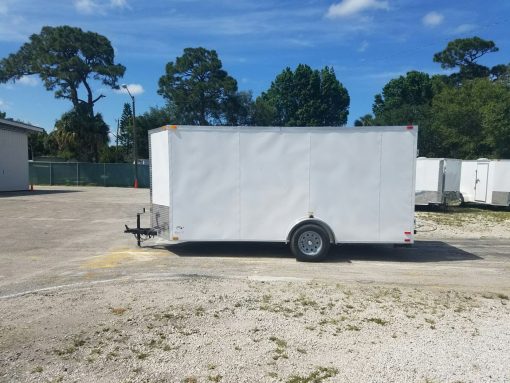 6x14 SA Trailer - White, Double Doors, Side Door, Extra Height