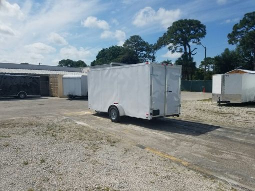 6x14 SA Trailer - White, Double Doors, Side Door, Extra Height