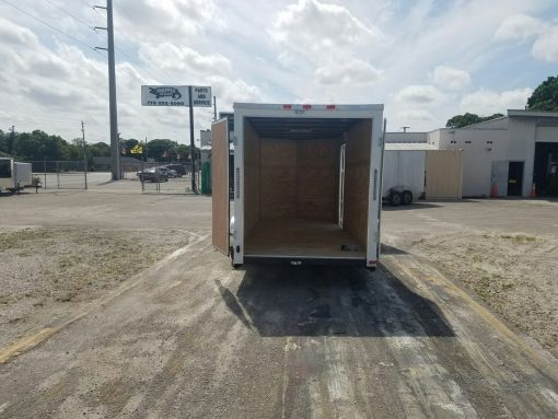 6x14 SA Trailer - White, Double Doors, Side Door, Extra Height