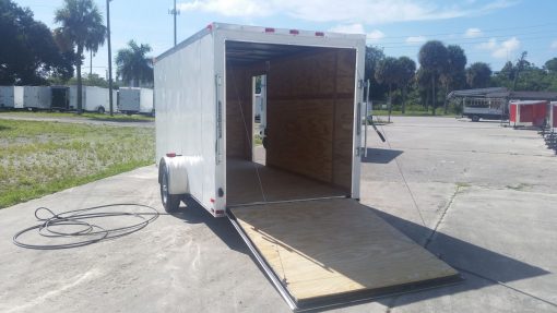 6x14 SA Trailer - White, Ramp, Side Door, Extra Height