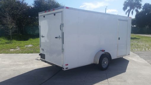 6x14 SA Trailer - White, Ramp, Side Door, Extra Height