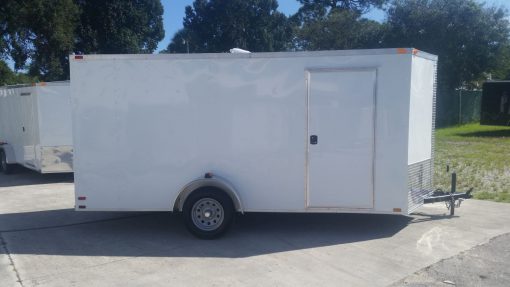 6x14 SA Trailer - White, Ramp, Side Door, Extra Height