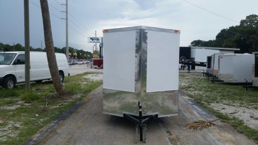 6x14 SA Trailer - White, Ramp, Side Door, Extra Height