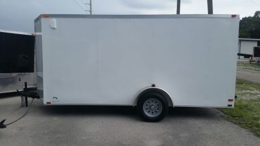 6x14 SA Trailer - White, Ramp, Side Door, Extra Height