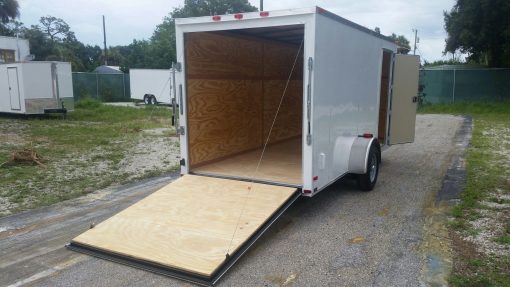 6x14 SA Trailer - White, Ramp, Side Door, Extra Height