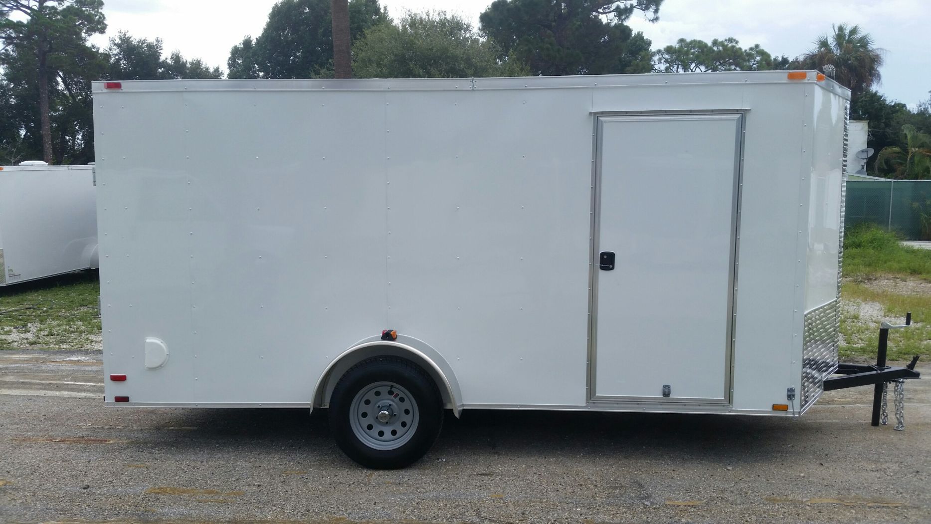 6x14 Sa Trailer White Ramp Side Door Extra Height Georgia