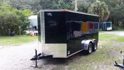 6x14 TA Trailer - Black, Ramp, Side Door, Extra Height