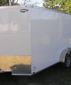 6x14 TA Trailer - White, Rear Double Doors, Side Door, Extra Height