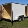 6x14 TA Trailer - White, Rear Double Doors, Side Door, Extra Height