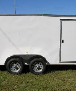 6x14 TA Trailer - White, Rear Double Doors, Side Door, Extra Height