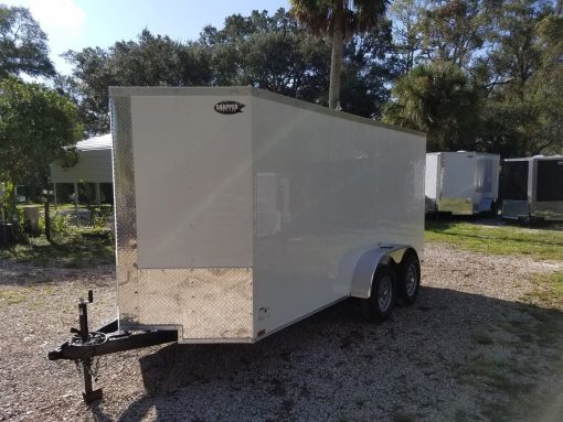 6x14 TA Trailer - White, Ramp, Side Door, Extra Height