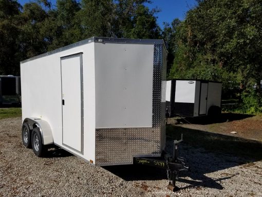 6x14 TA Trailer - White, Ramp, Side Door, Extra Height