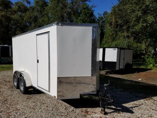 6x14 TA Trailer - White, Ramp, Side Door, Extra Height