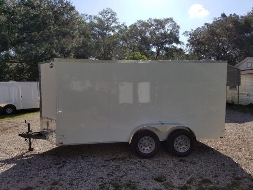 6x14 TA Trailer - White, Ramp, Side Door, Extra Height