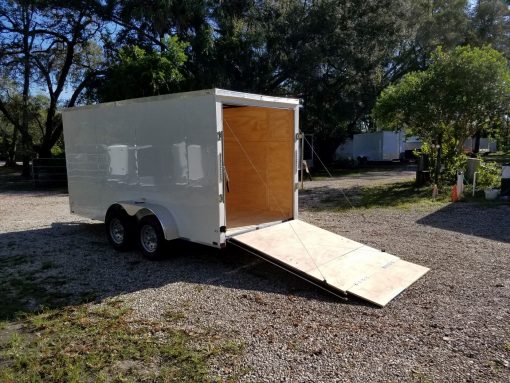 6x14 TA Trailer - White, Ramp, Side Door, Extra Height