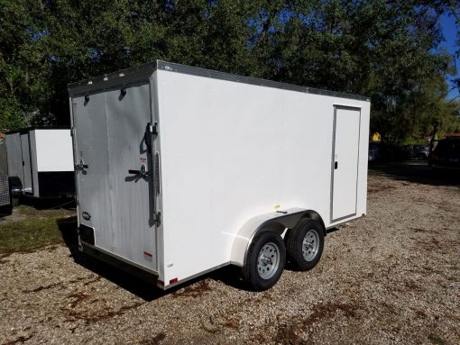 6x14 TA Trailer - White, Ramp, Side Door, Extra Height