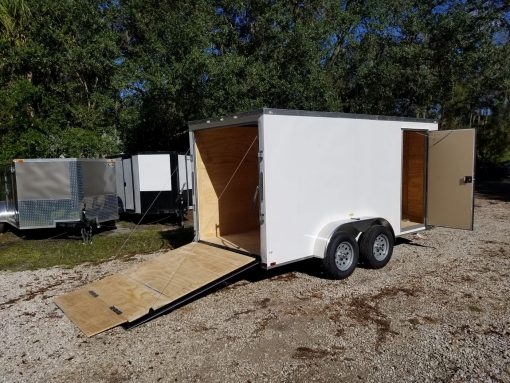 6x14 TA Trailer - White, Ramp, Side Door, Extra Height