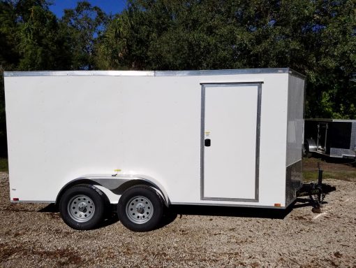 6x14 TA Trailer - White, Ramp, Side Door, Extra Height