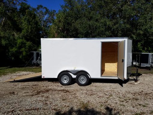 6x14 TA Trailer - White, Ramp, Side Door, Extra Height