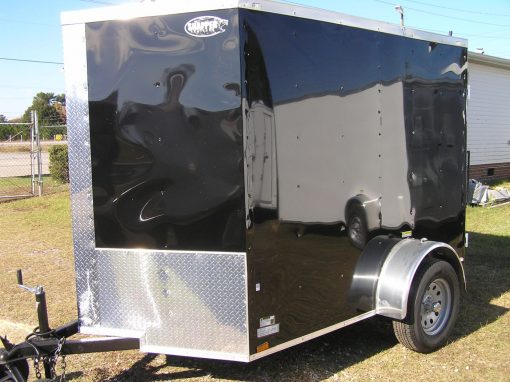 6x8 SA Trailer - Black, Double Barn Doors, Extra Height