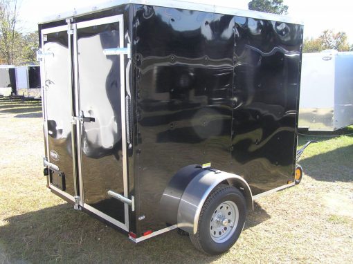 6x8 SA Trailer - Black, Double Barn Doors, Extra Height