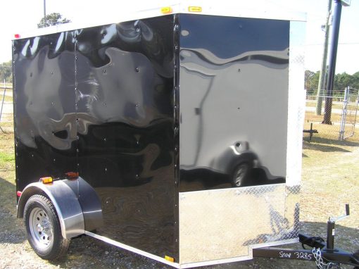 6x8 SA Trailer - Black, Ramp, Extra Height