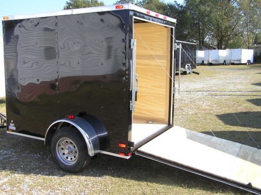 6x8 SA Trailer - Black, Ramp, Extra Height