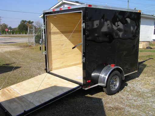 6x8 SA Trailer - Black, Ramp, Extra Height