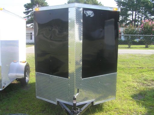 6x8 SA Trailer - Black, Ramp, Side Door, Extra Height