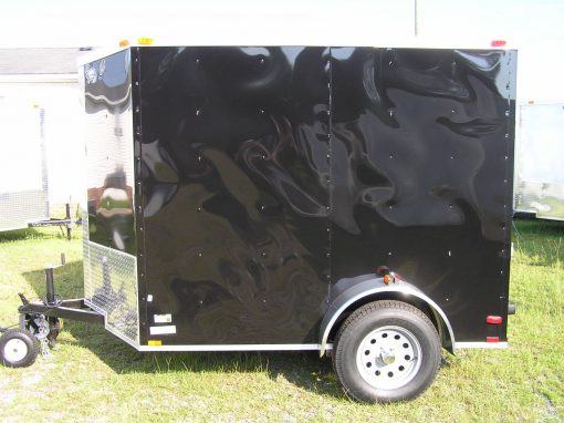 6x8 SA Trailer - Black, Ramp, Side Door, Extra Height