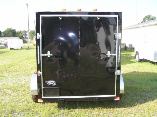 6x8 SA Trailer - Black, Ramp, Side Door, Extra Height