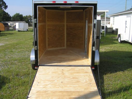 6x8 SA Trailer - Black, Ramp, Side Door, Extra Height