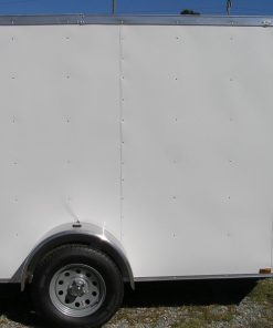 6x8 SA Trailer - White, Double Barn Doors, Extra Height