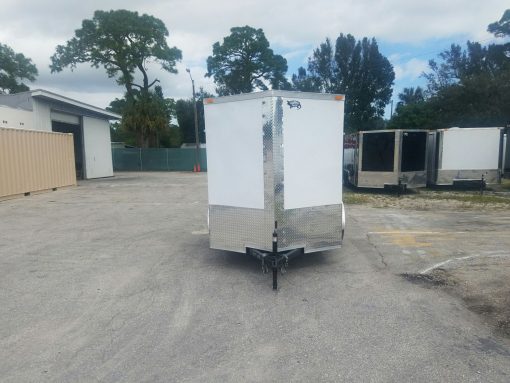 6x8 SA Trailer - White, Ramp, Extra Height