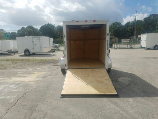 6x8 SA Trailer - White, Ramp, Extra Height